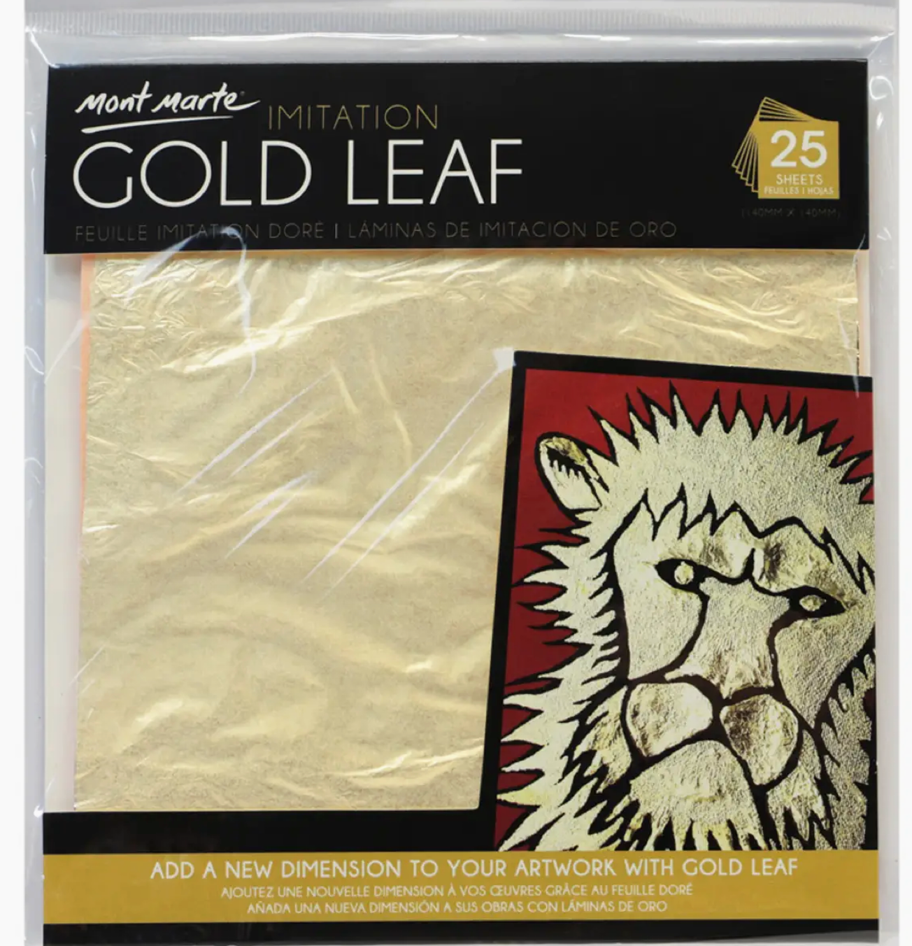 Imitation Gold Leaf 14x14cm 25 Sheet