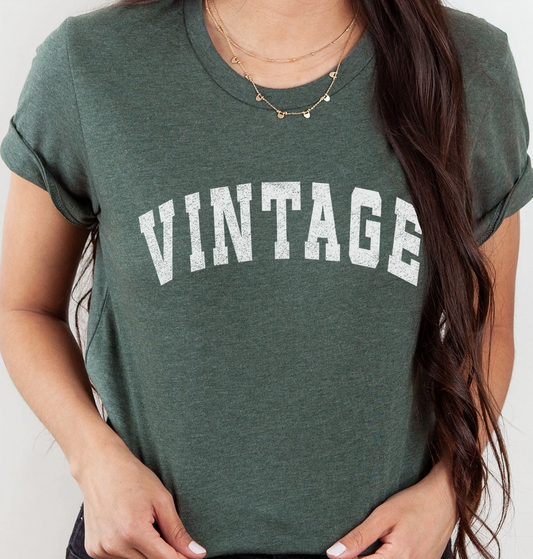 Vintage, Green, Simple, Classic, Retro Graphic Tee (Copy)