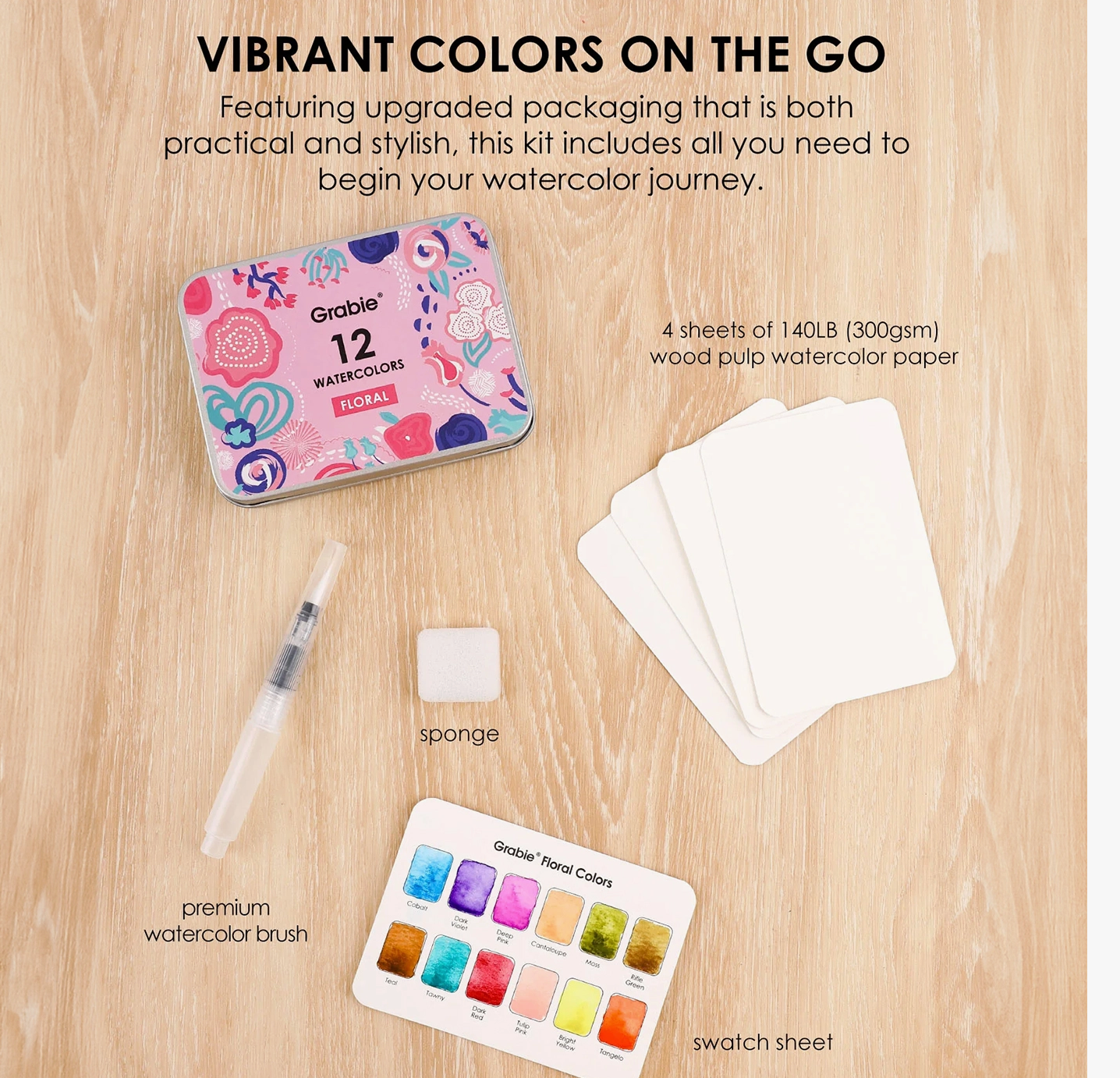 Watercolor Pocket Set of 12 With Brush