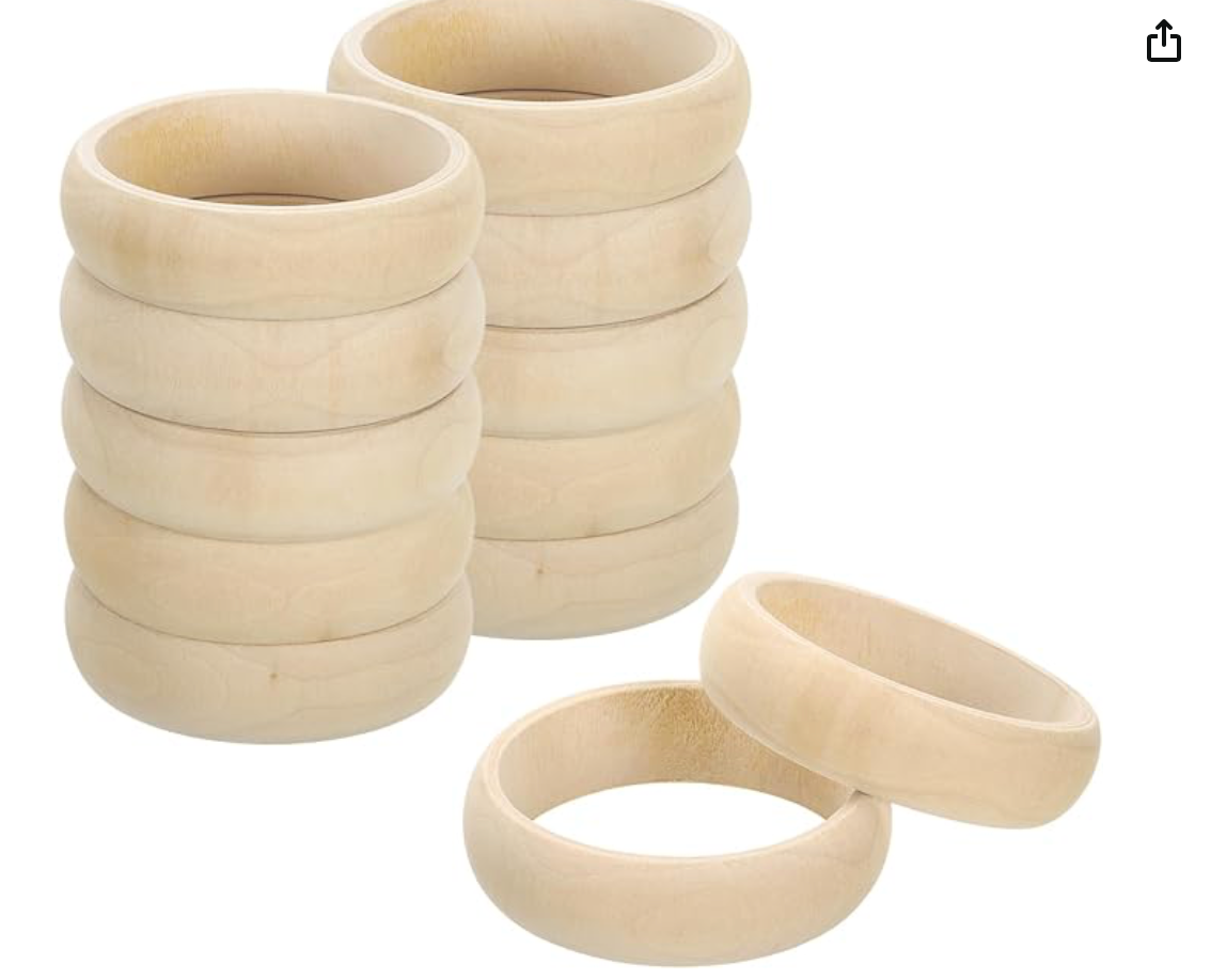Wood Bangles for Decorating Set of Three