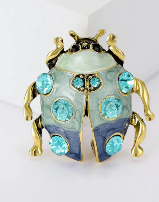 Ladybug Brooch- with Rhinestones