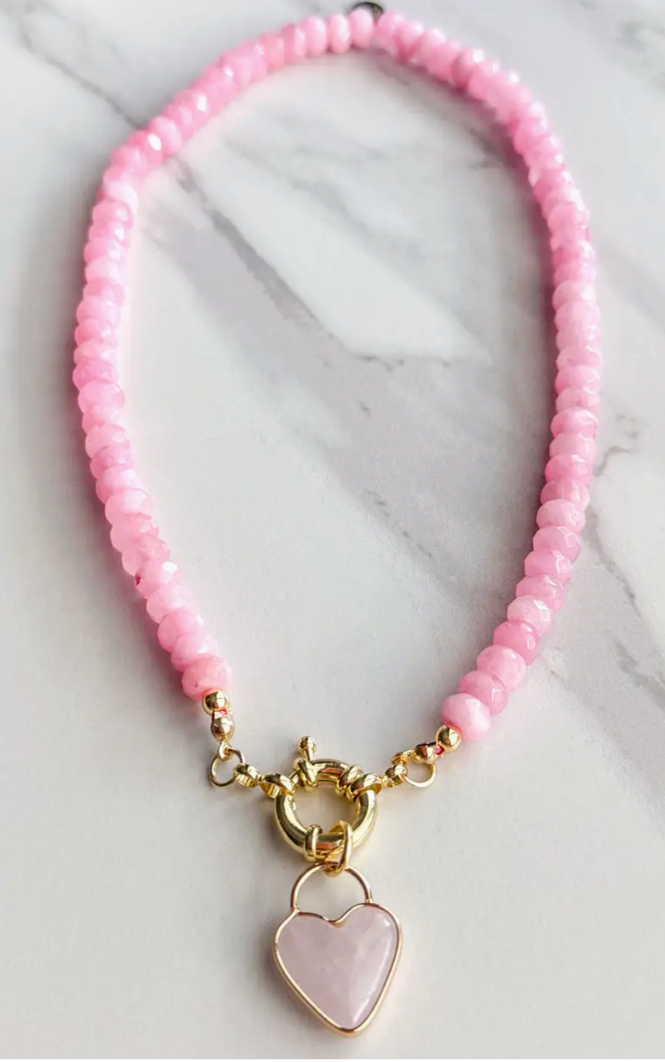 Beaded necklace with heart