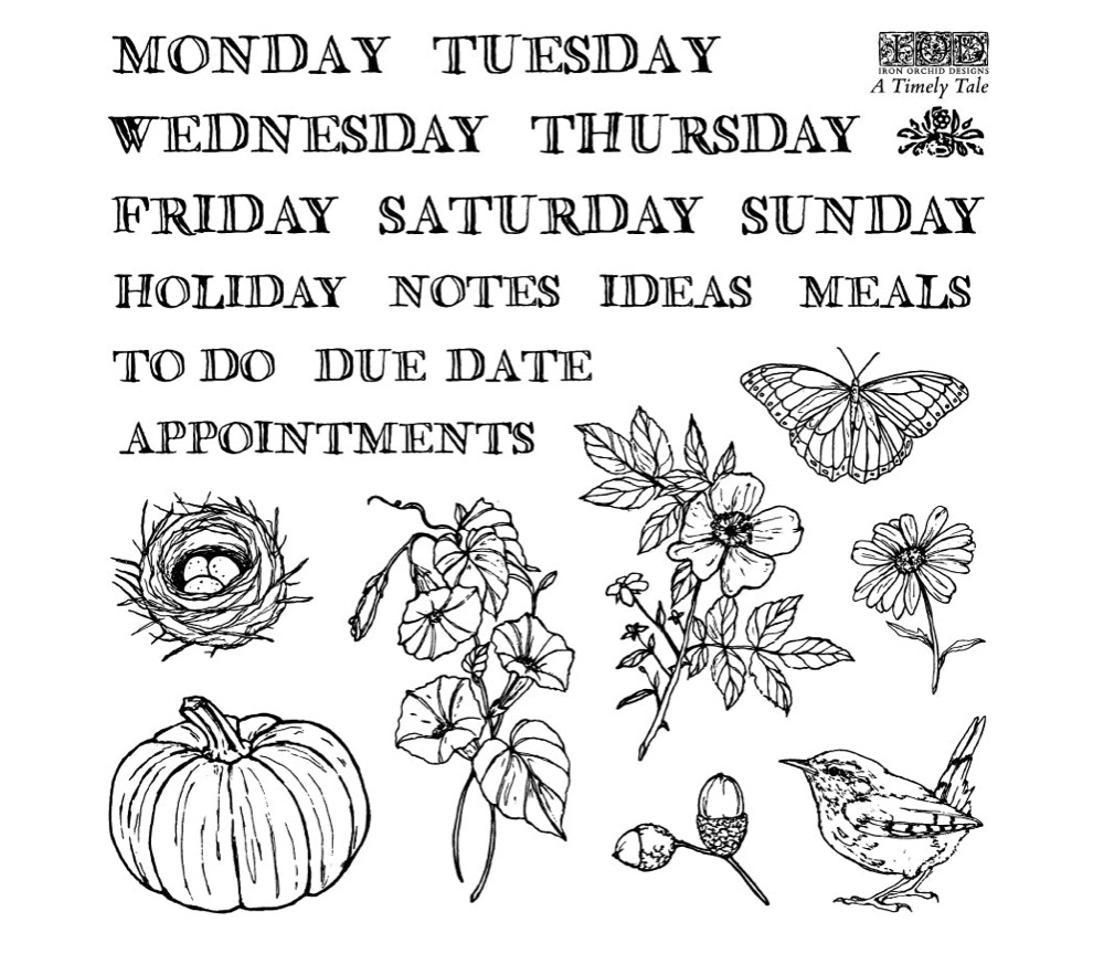 A Timely Tale 6x6 IOD Stamp