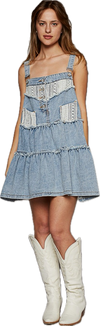 Frayed Edge Button Denim Dress