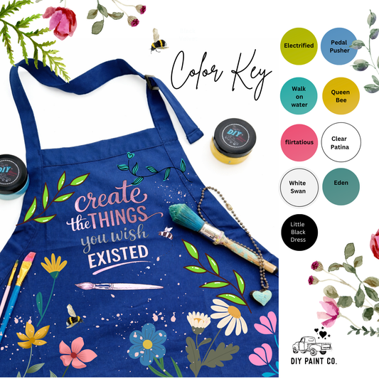 Painted & Stenciled Apron  Box (Just a few left of our March Box)