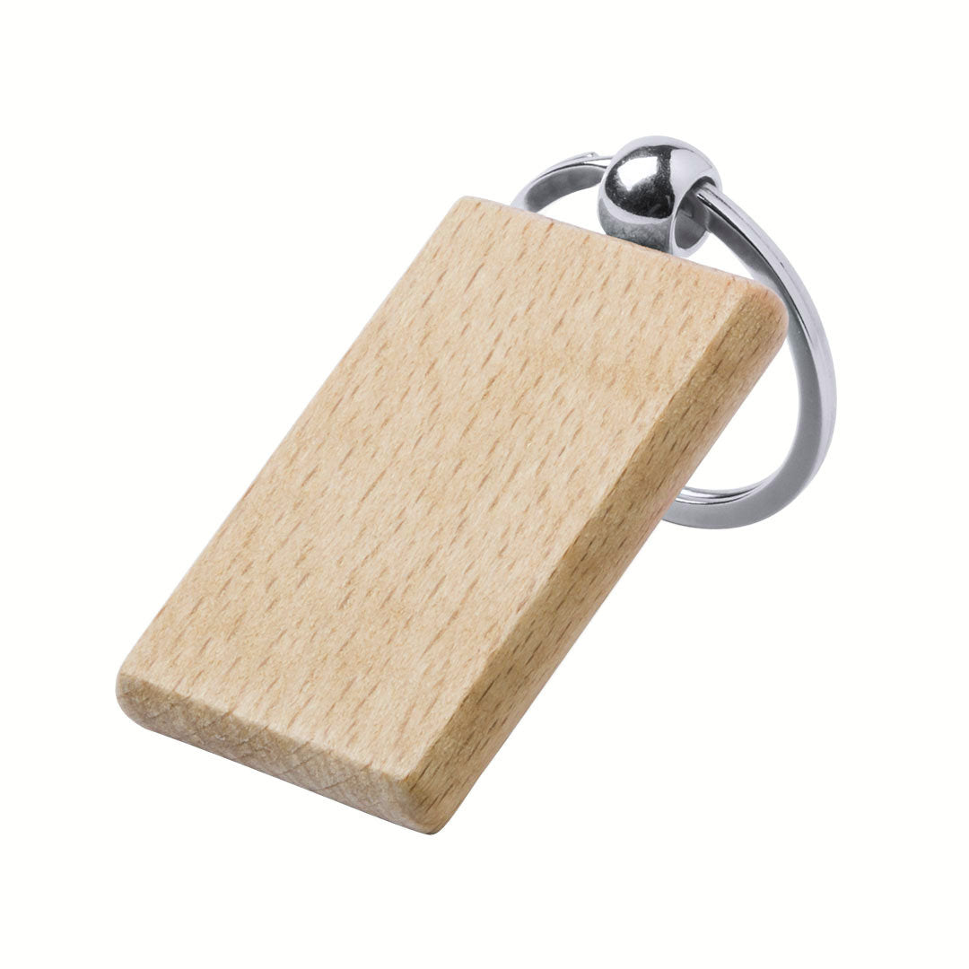 Paintable Rectangle or Round Wooden Keyring Blank