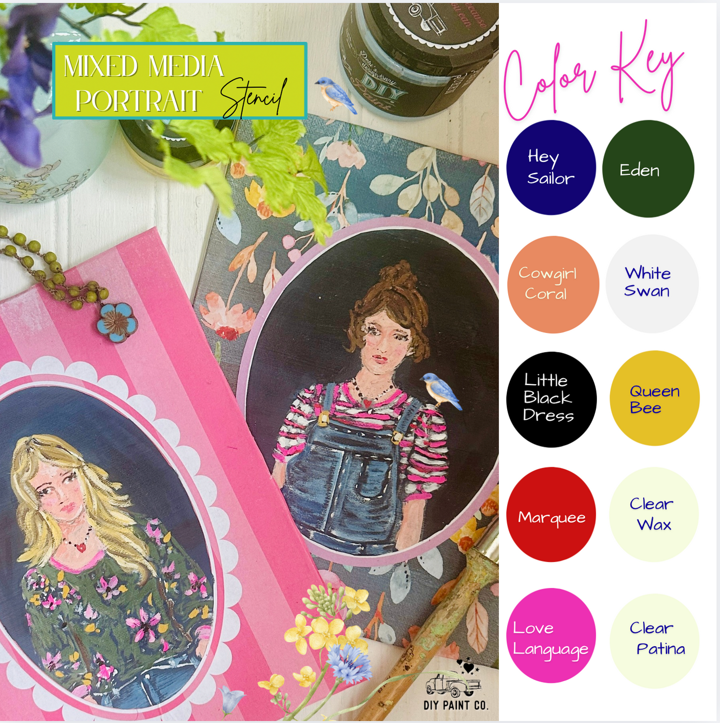 Creative Box- a Monthly RECURRING Subscription "Creative Stencil & Paint Class in a Box" (limited edition)