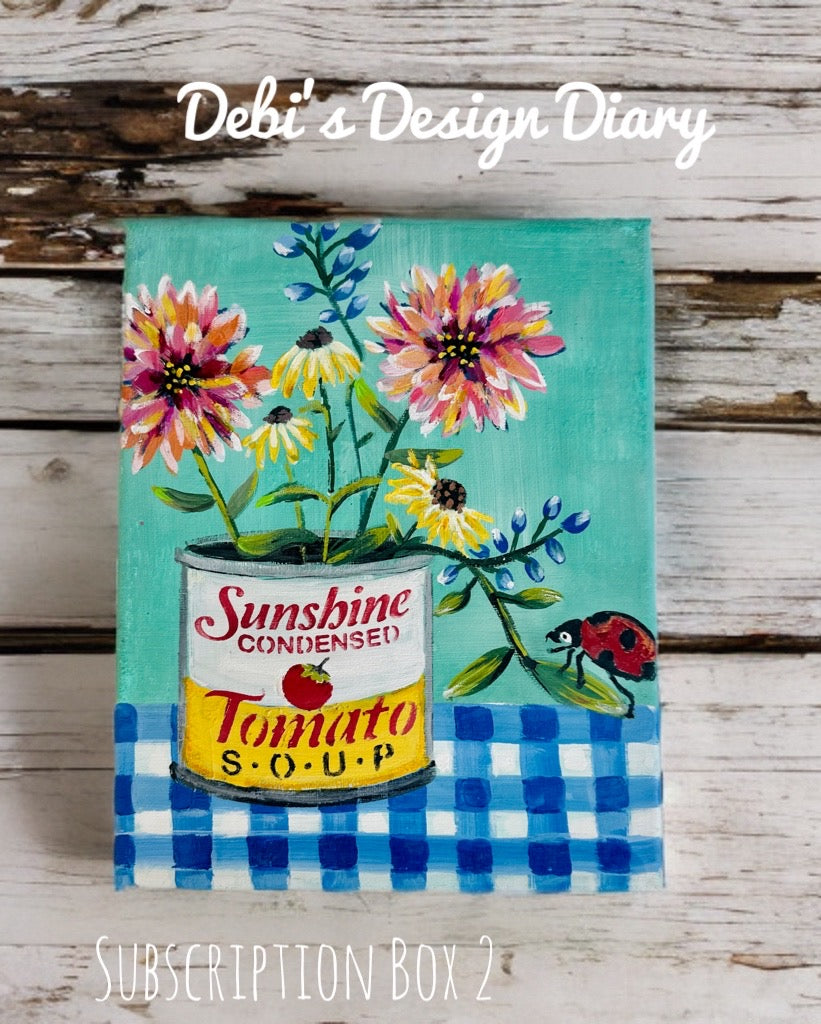 Monthly Subscription Box "Creative Stencil & Paint Class in a Box" (limited edition)