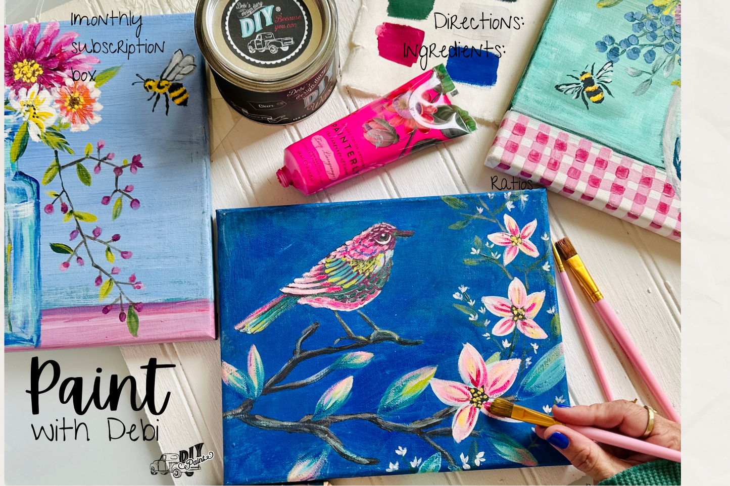 Monthly "Creative Paint Class in a Box" Subscription Box (limited edition)