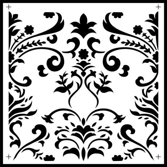 Damask tile JRV stencil