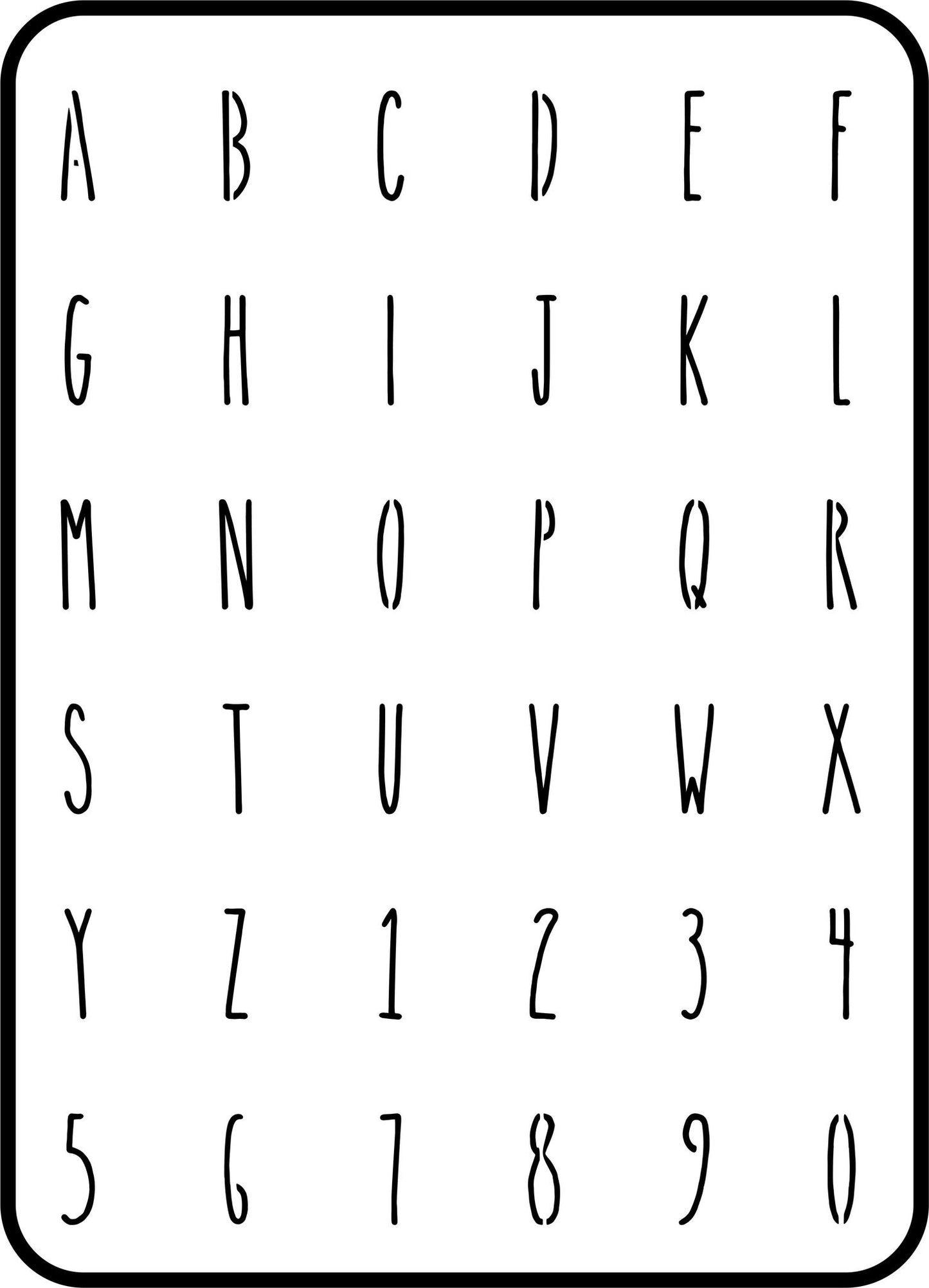 Farmhouse Mini Letters 1" - JRV Stencil