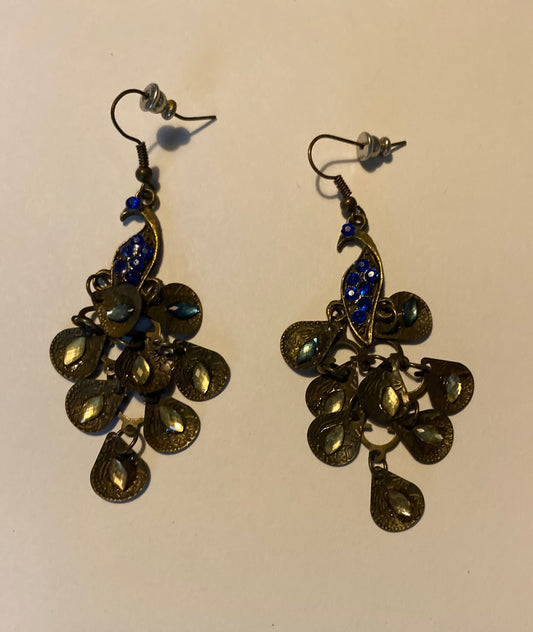 vintage peacock earrings