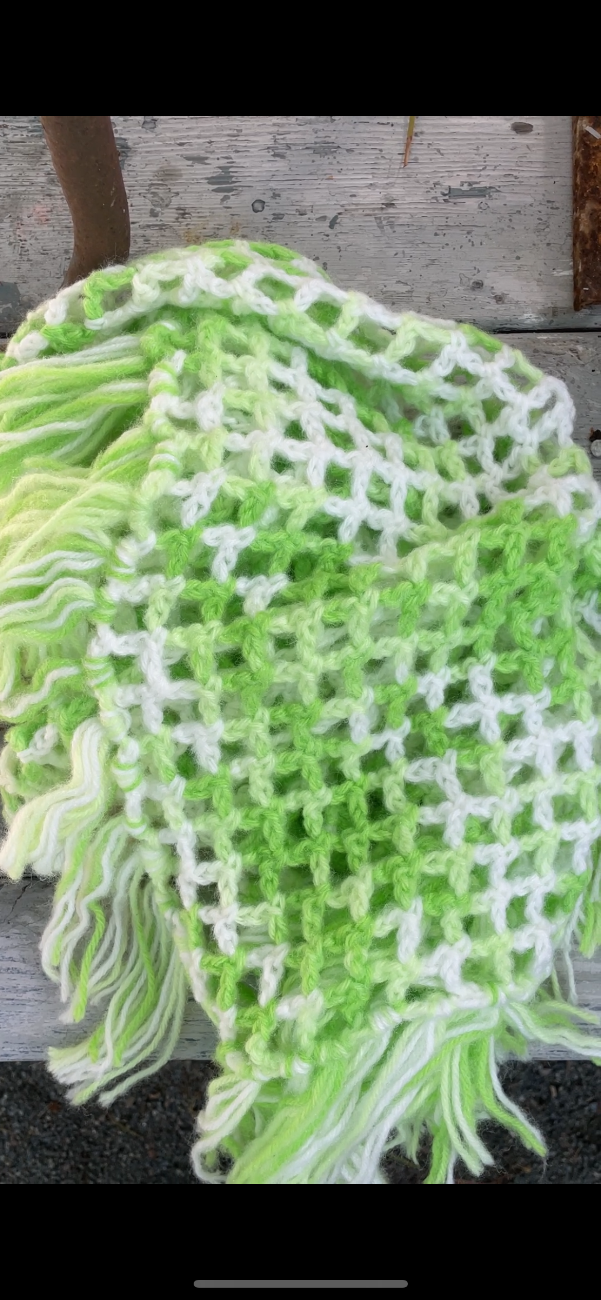 Pastel Green Crochet Shawl