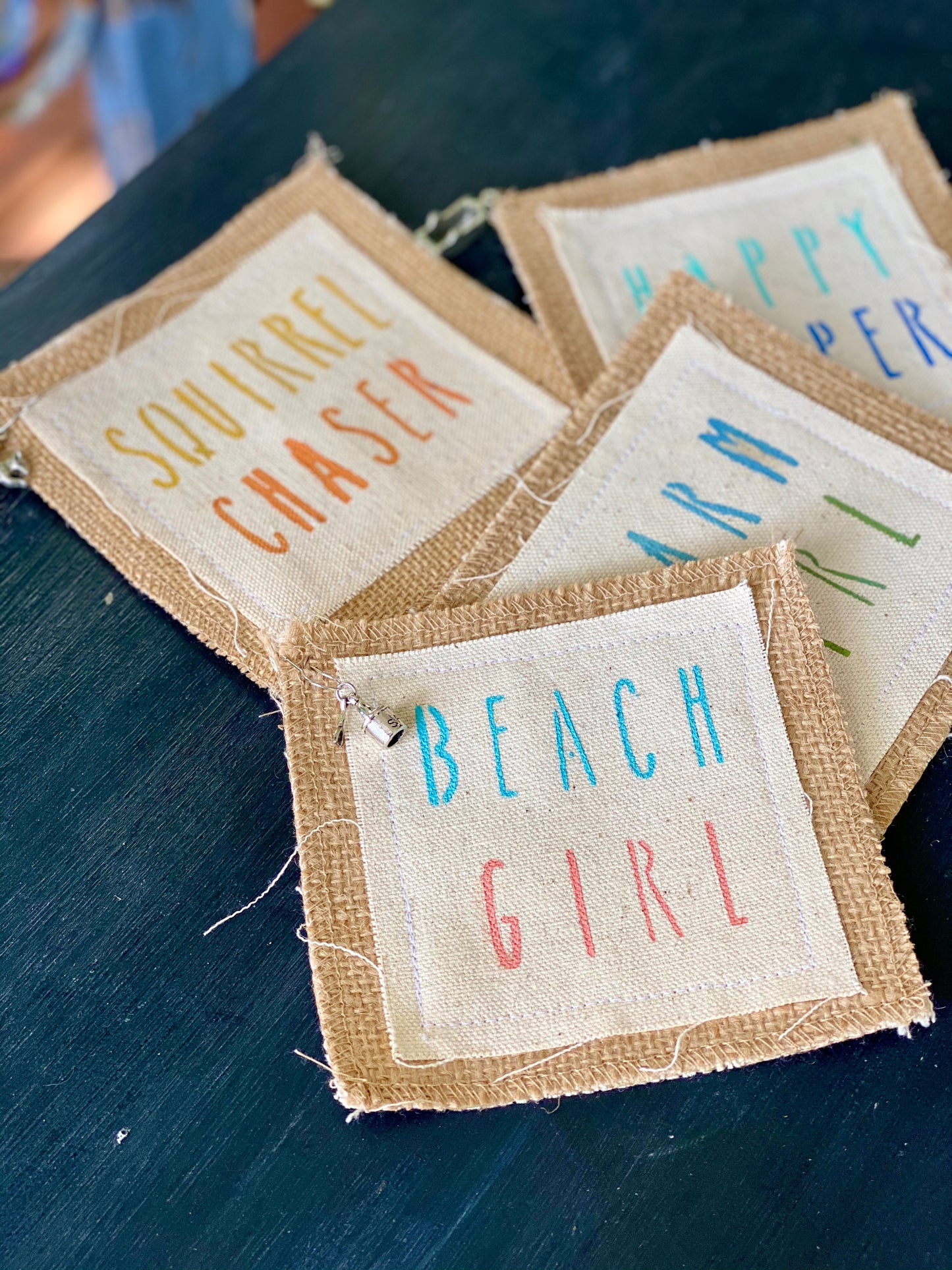 Paintable, Canvas and Burlap Coasters (set of 4)