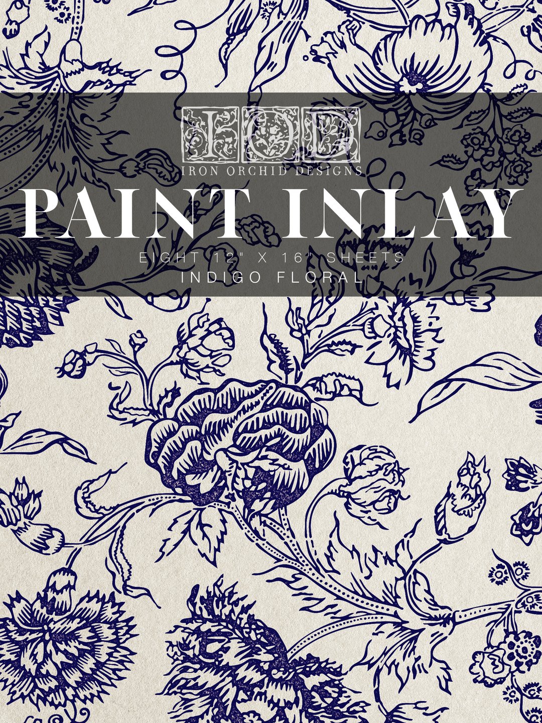 Indigo Floral | IOD Paint Inlay