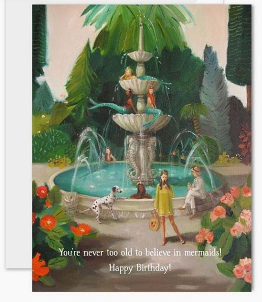 Mermaid Fountain Birthday Card