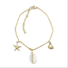 Gold and White Beach Anklet