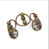 Antique Brass Cuffs with Unakite Beads