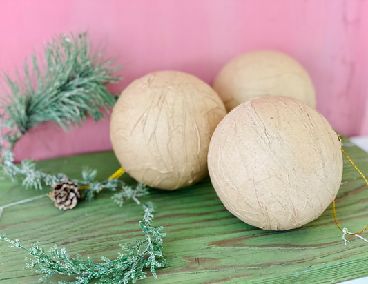 Paper Mache Ornaments (set of 3)