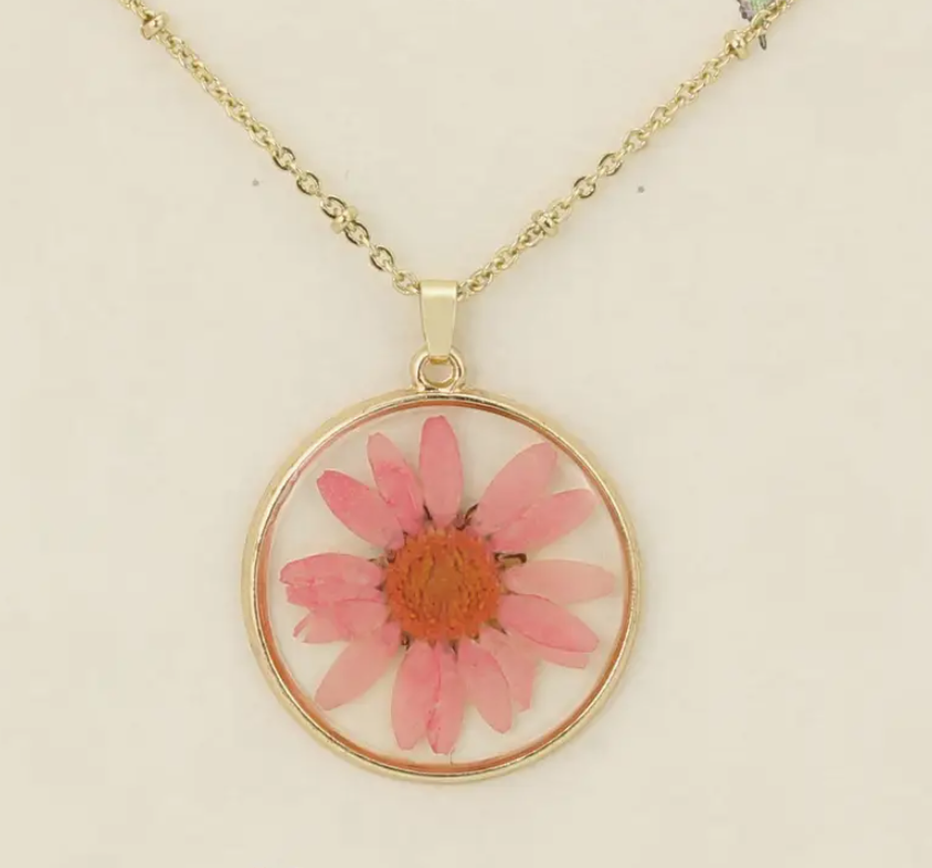 Pink Chrysanthemum Necklace