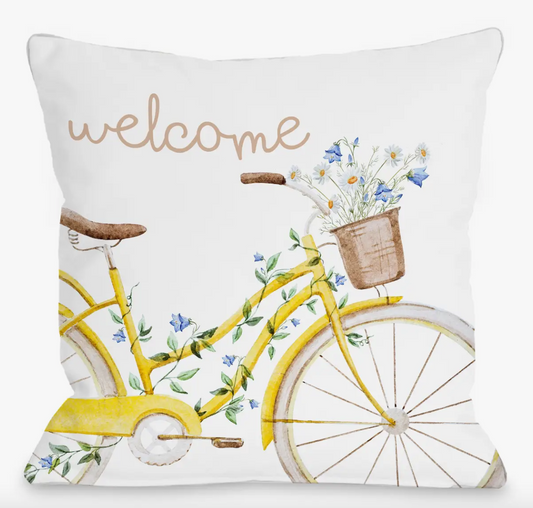 Welcome Bike - 16x16 Throw Pillow