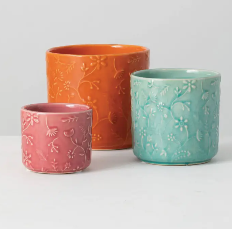 Textured Flower Pots