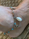 Shells and Starfish Beaded Anklet