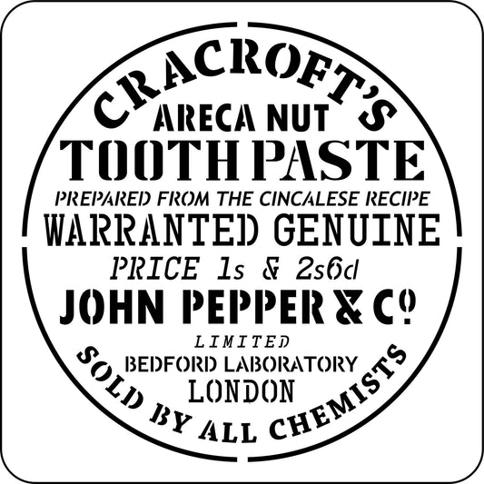 Vintage Toothpaste Label - JRV Stencil